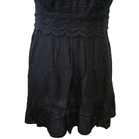 NEW Lily Rose Black Empire Waist Mini Dress, Size M, Flutter Sleeve Skater Dress - Picture 5 of 16